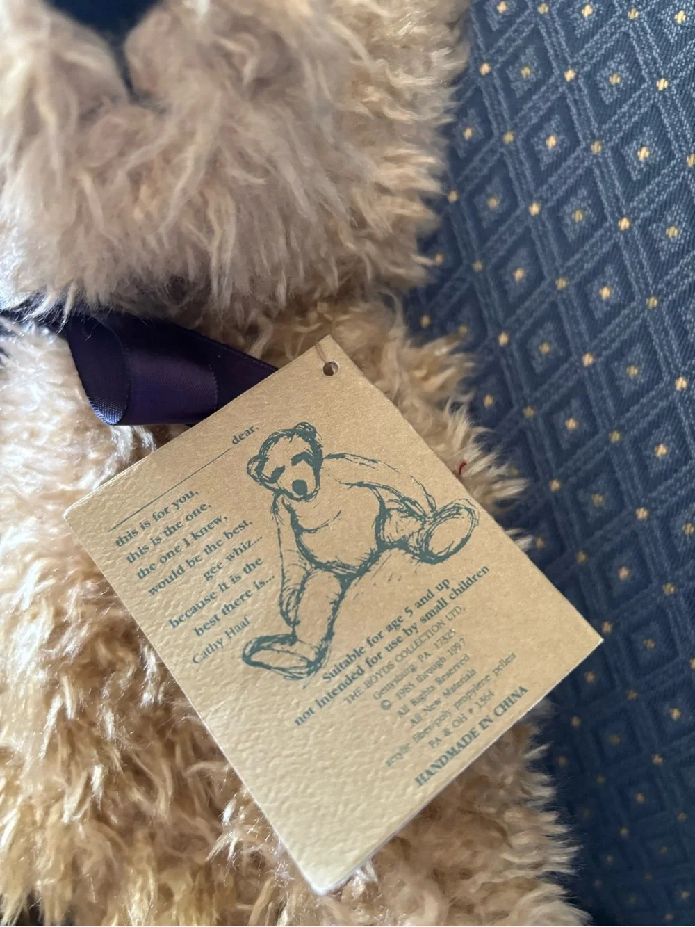 Vintage Boyds Bears J.B. Bean & Associates Bear Plush With Original Hang Tag